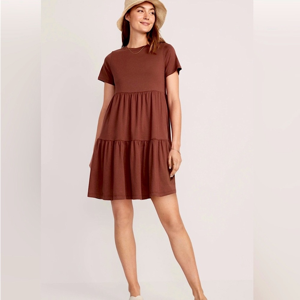 Old Navy summer mini tiered swing T-Shirt lightweight dress with pockets